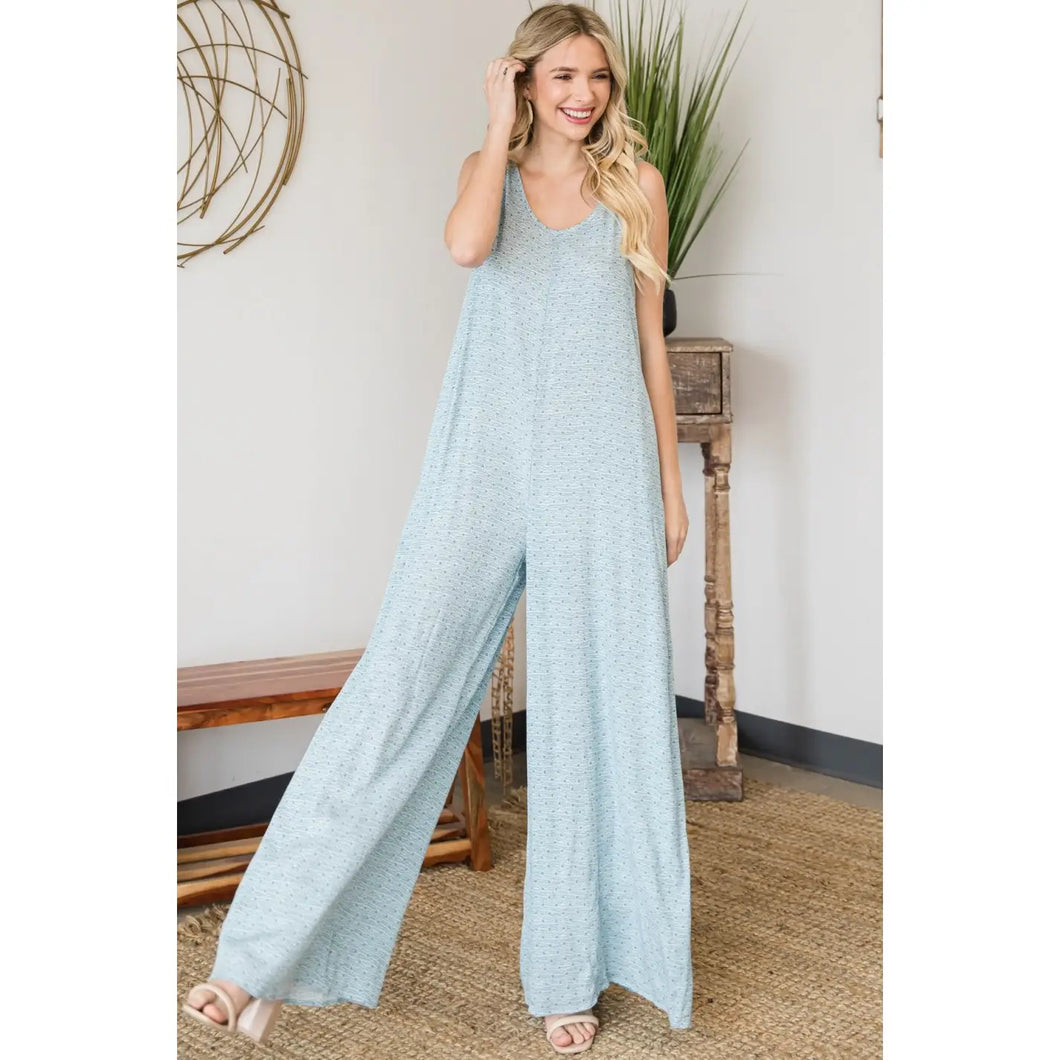 Wide-Leg Open Tie Back Jumpsuit