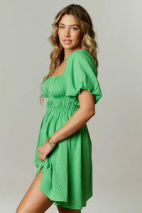 Emerald Green Ruched Dress