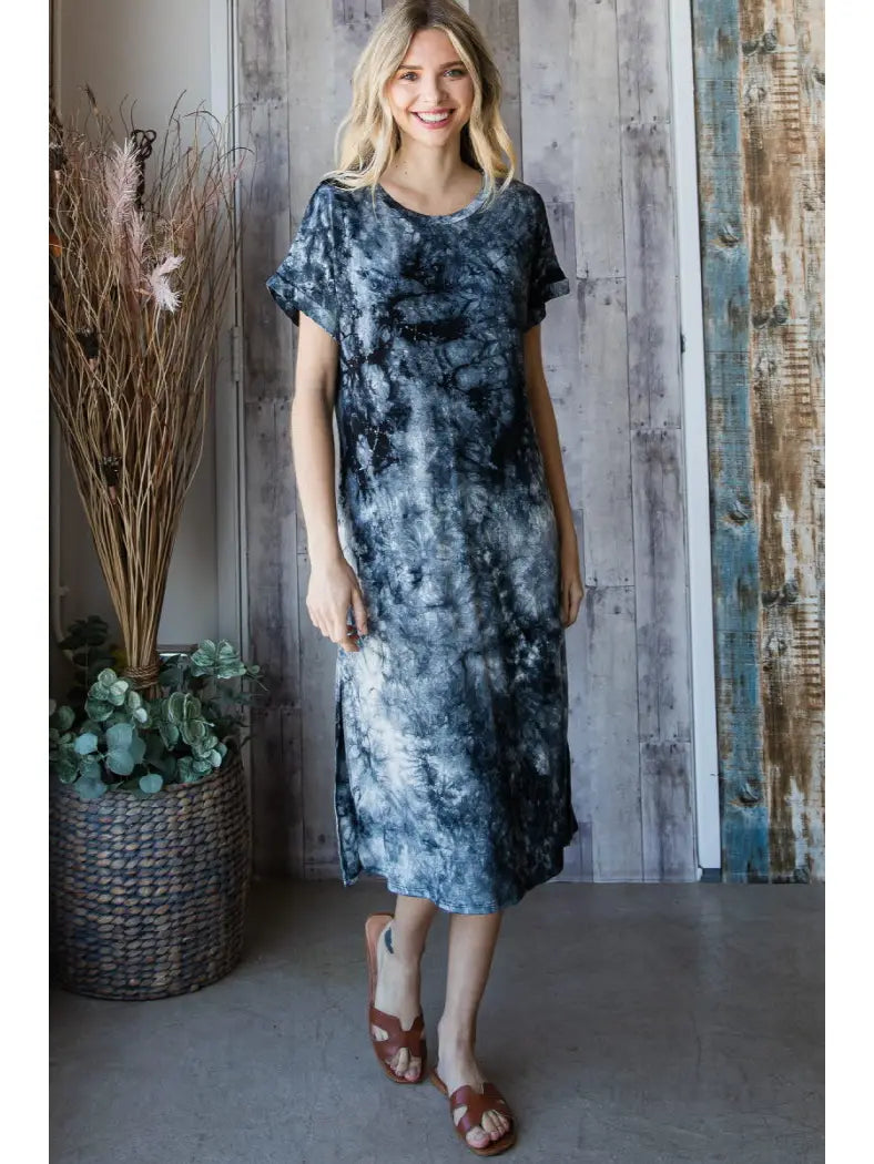 Tie die Knit Midi dress