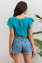 Turquoise Embroidered Top