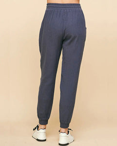 Navy Gauze Jogger