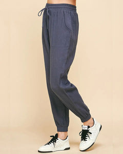 Navy Gauze Jogger