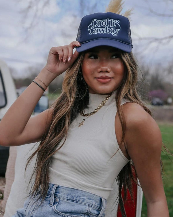 Navy Cool It Cowboy Trucker Hat