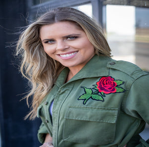 Red Rose Military Jacket