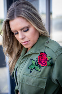 Red Rose Military Jacket
