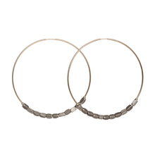Pewter African Beaded Hoops