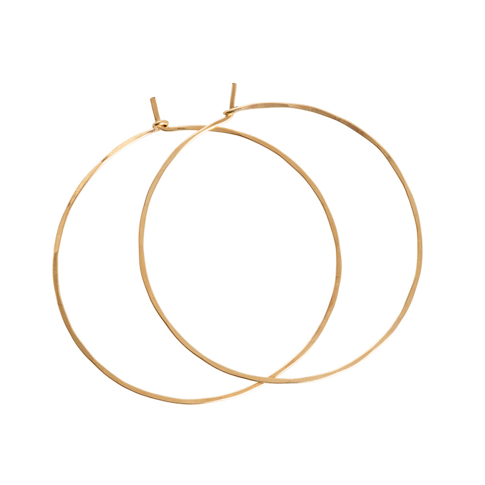 Hammered Gold Hoops