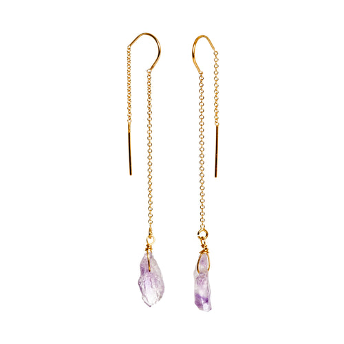 Amethyst Thread Earrings