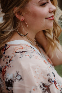 Pewter African Beaded Hoops