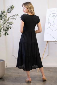 Black Linen Button Down Dress