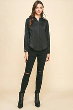 Black Silk Button Up Shirt