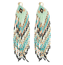 Extra Long Aztec Seed Beaded Earrings