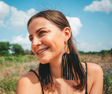 Suede Long Fringe Earrings