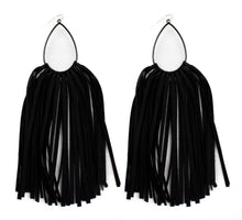 Suede Long Fringe Earrings