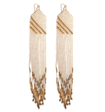 Extra Long Aztec Seed Beaded Earrings