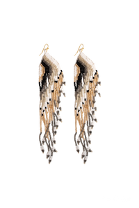 Multi-color Triangle Seed Bead Earrings