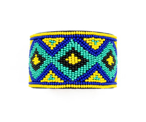 Yellow and Blue Aztec Bracelet