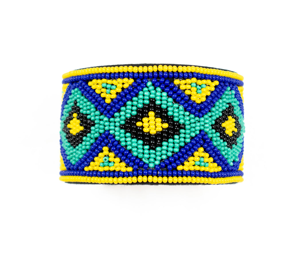 Yellow and Blue Aztec Bracelet