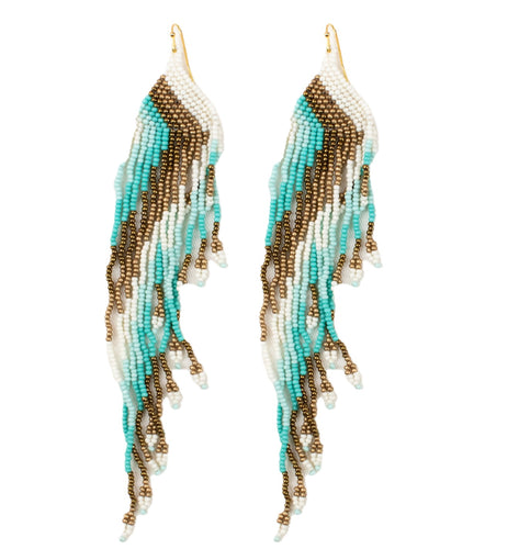 Multi-color Triangle Seed Bead Earrings