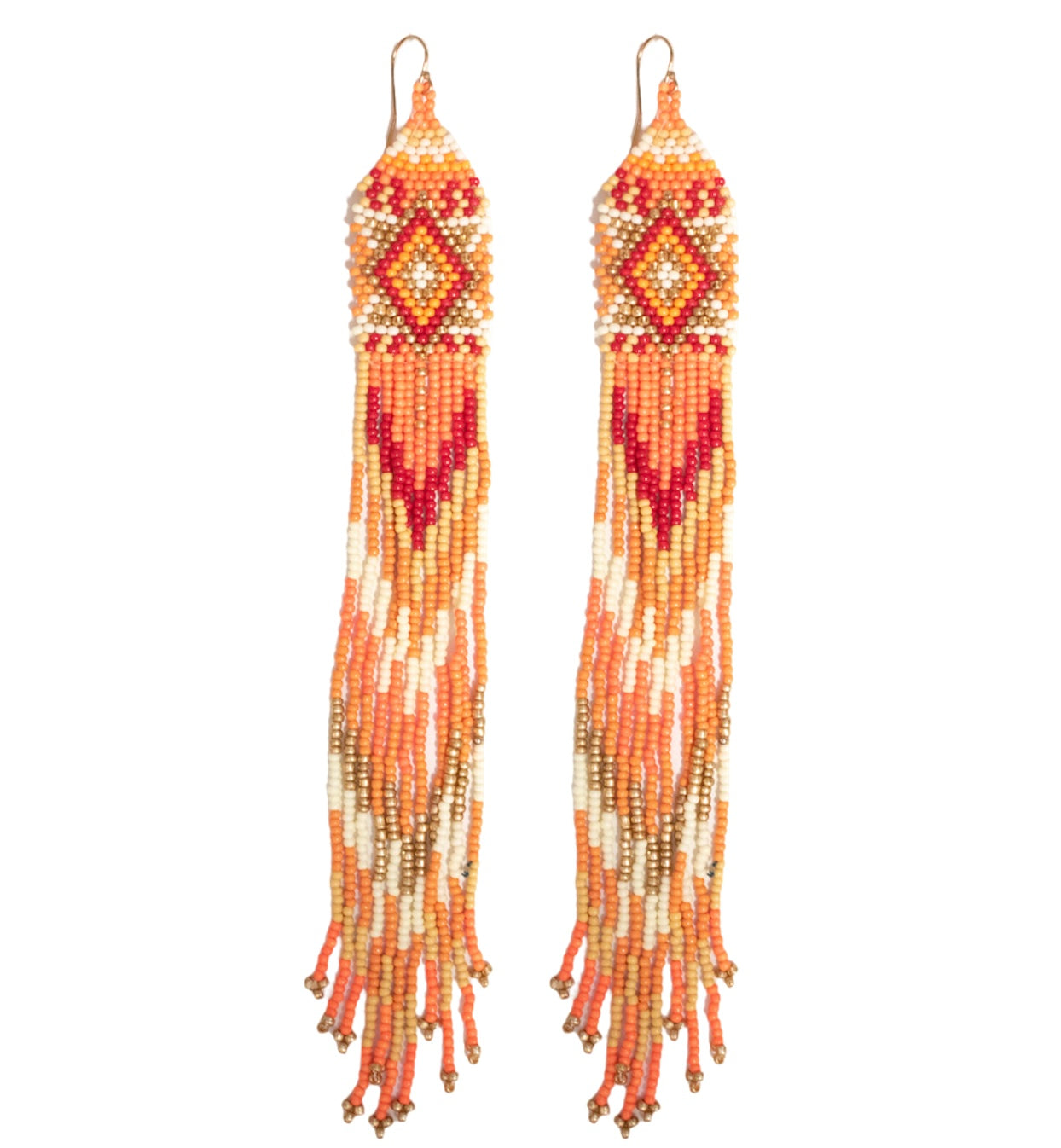 Pre-order Extremely Long Beaded Fringe Earrings