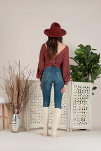 Raisin Twist Back Sweater