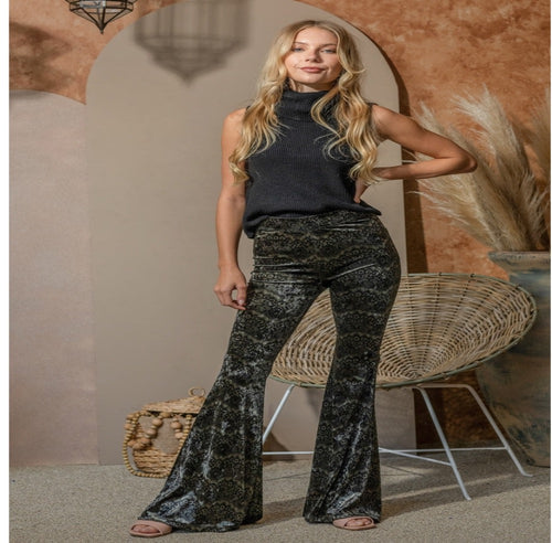 Velvet Lace Flare Pants